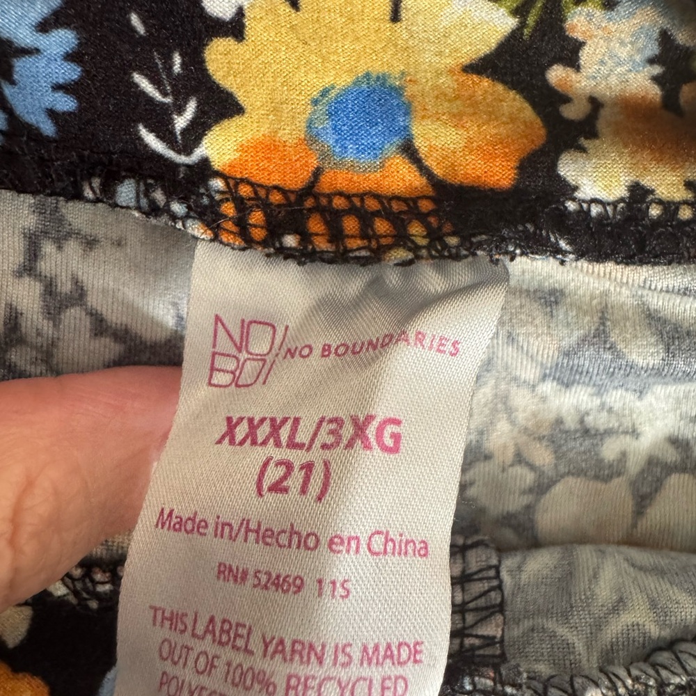 No‎ Boundaries Floral Print Leggings Women’s Plus Size 3X (21) - Picture 5 of 5